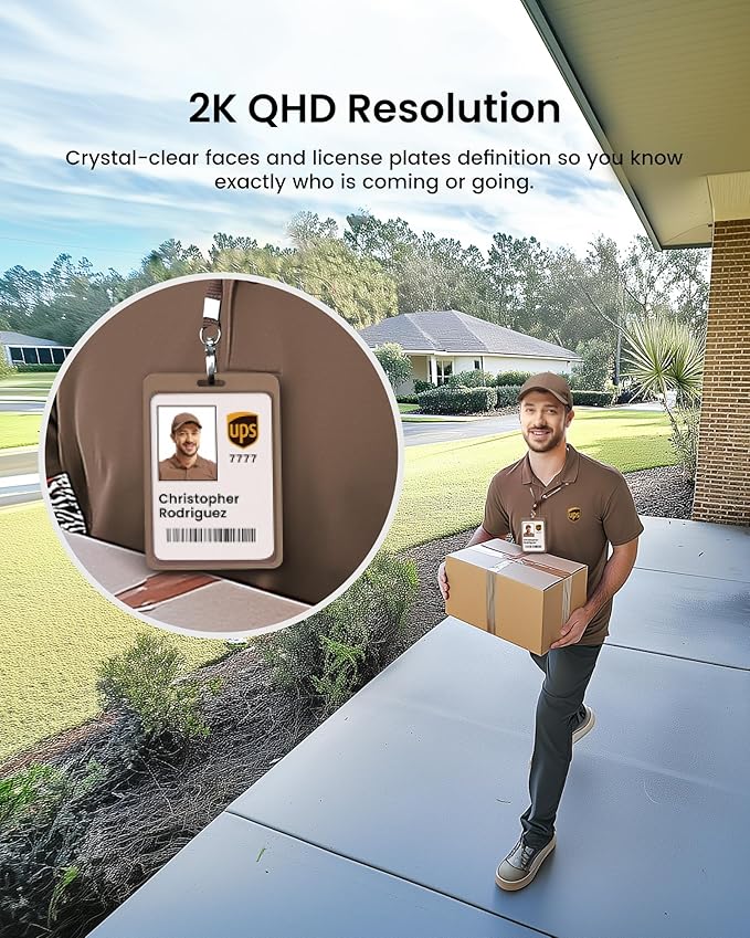 AOSU Solar Security Cameras Wireless Outdoor, 2Mins DIY Installation 2K Color Night Vision Cameras for Home Security, Requires Homebase, Homebase Supports Up to 4 Cams