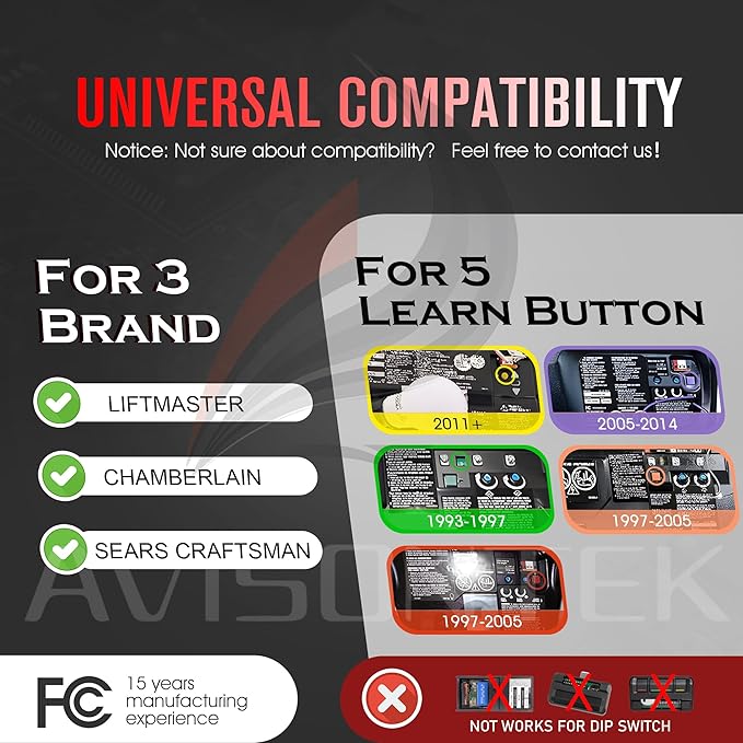 3 for 893MAX 893LM Universal LiftMaster Garage Door Opener Remote 3-Year-Warranty Compatible with 891LM 371LM 373LM 971LM 973LM 81LM 83LM