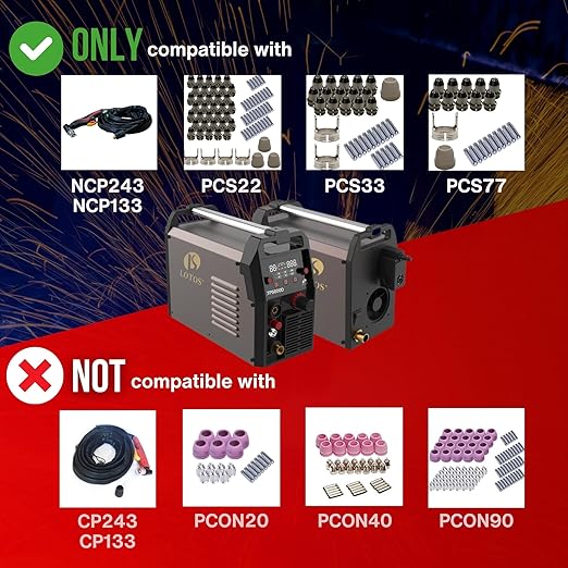 LOTOS LTP5800D 58A Plasma Cutter 5/8" 16mm Clean Cut 3/4" 20mm Severance Cut, 15% Boost Cutting Speed, Non-Touch Pilot Arc Plasma Metal Cut Machine, Plasma Cutting Equipment, Dual Voltage 110V 220V