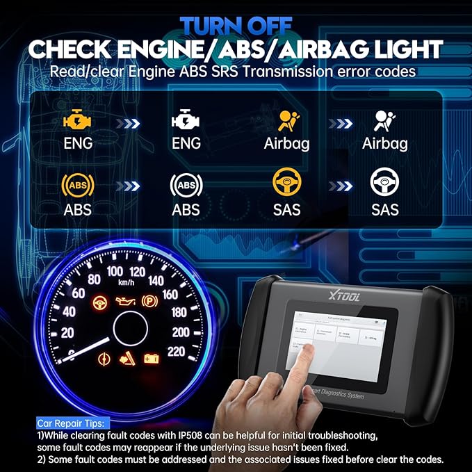 Code Reader for Cars and Trucks, XTOOL InPlus IP508 Engine ABS SRS Transmission Car Diagnostic Tool with Oil Reset, EPB, SAS, BMS, Throttle, Check Engine Code Reader, Android 10.0