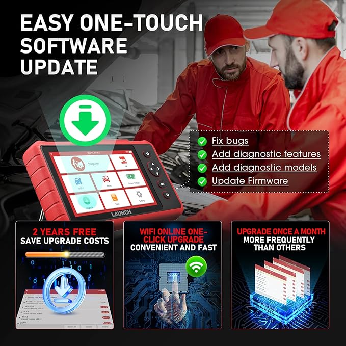 LAUNCH OBD2 Scanner CRP909X, 28+ Reset Services Car Diagnostic Scanner, 2025 New with 2-Year Free Update, OE-Level Full System Scan Tool, ABS Bleeding, Injector Coding, TPMS/Oil Reset, Auto VIN
