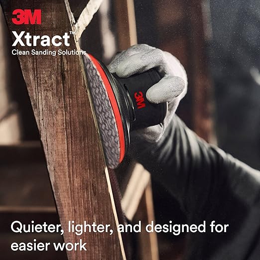 3M Random Orbital Sander, Xtract Pneumatic 88947, 5 in, Self-Generated Vacuum, 5/16 in Orbit, Ergonomic and Lightweight ROS, 209W Motor, Dust Extraction