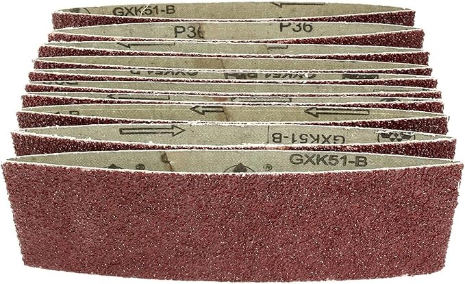 10 Pack 3 x 18 inch Sanding Belts 36 Grit Sanding Paper, Aluminum Oxide Abrasive Sander Belts for Metal Grinding Woodworking
