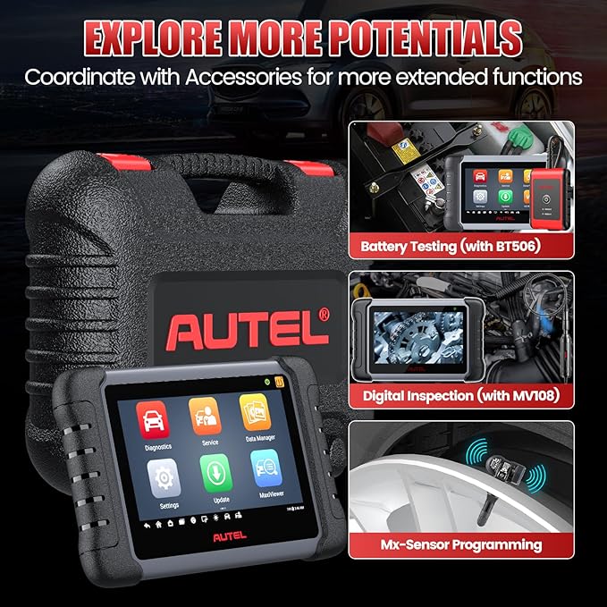 Autel Scanner MaxiCOM MK808Z-TS, Full TPMS Version of MK808S & MK808BT Pro, Bi-Directional Scanner for Car, All System OBD2 Diagnostic Tool with 38+ Services, OS 11 4+64G, Same as MK808S-TS