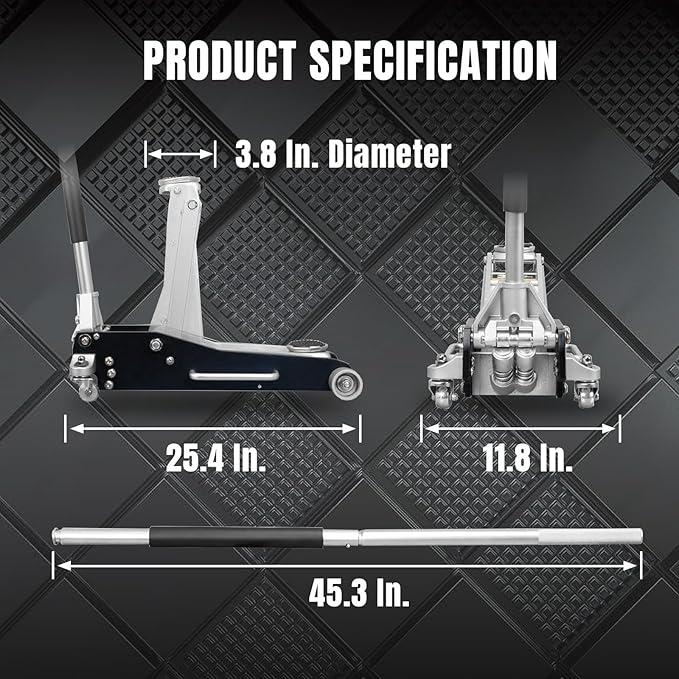 BIG RED AT830003XLBR Economic Aluminum Quick Lift Low Profile Garage Jack, 3 Ton (6000 lb), Black Visit The BIG RED Store