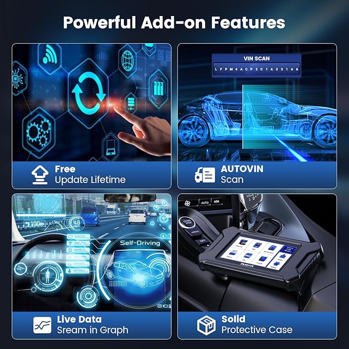 MUCAR CS90 OBD2 Scanner Diagnostic Tool, Car Scanner with 28+ Reset Services & Engine System, Scan Tool for Car, Lifetime Free Update