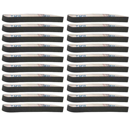 20Pcs Sanding Belt 520 x 20mm Abvasive Bands Abrasive Sandpaper Rolls Mental Grinding Polishing Burring Tool for Belt Sander(180#)