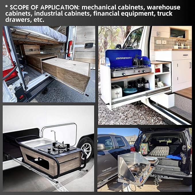 AOLISHENG 1 Pair Heavy Duty Drawer Slides with Lock 12 14 16 18 20 22 24 26 28 30 32 34 36 38 40 Inch 150 lb Load Capacity Side Mount Full Extension Ball Bearing Cabinet Locking Rail Tool Box Runner