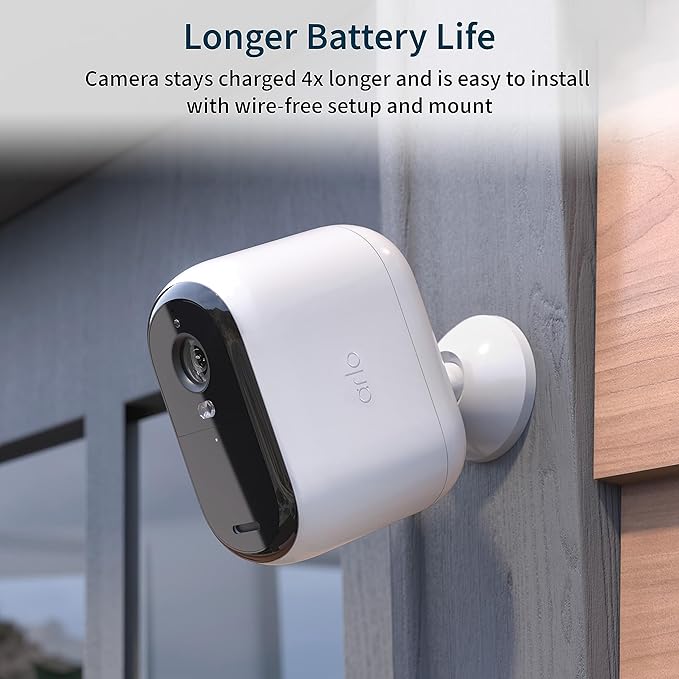 Arlo Essential XL Security Camera 2K | Indoor - Outdoor | 2nd Gen | 4X Longer Battery | Wire-Free with Spotlight, 2-Way Audio, Color Night Vision, Live Stream, Motion Activation, Notifications-White