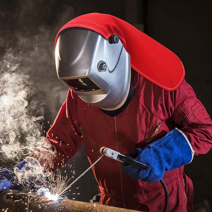 2 Pcs Welding Helmet Cover Welding Hood Welding Neck Protector Helmet Extended Cover Welding Head Cover Helmet Extended FR Cotton Headcover Compatible with Most Welding Helmets