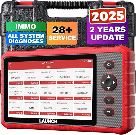 LAUNCH OBD2 Scanner CRP909X, 28+ Reset Services Car Diagnostic Scanner, 2025 New with 2-Year Free Update, OE-Level Full System Scan Tool, ABS Bleeding, Injector Coding, TPMS/Oil Reset, Auto VIN