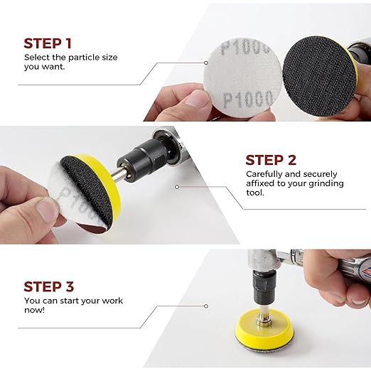S SATC 2 Inch Hook and Loop Sanding Discs No-Hole Sandpaper 1000 Grit Orbital Sander Pads for Sanders Drill 100PCS Aluminum Oxide Sandpaper Discs for Woodworking Wood Automotive Metal