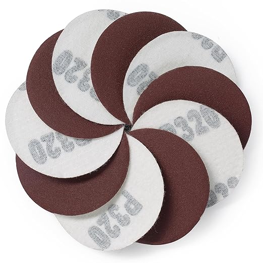 S SATC 100PCS 2 Inch Hook and Loop Sanding Discs 320 Grit Orbital Sander Pads for Sanders Drill Aluminum Oxide Sandpaper Discs for Woodworking Wood Automotive Metal No-Hole