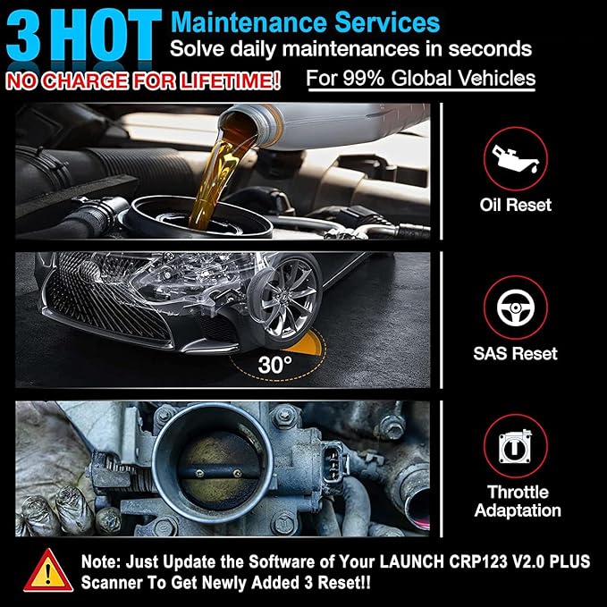 LAUNCH CRP123 V2.0 Plus Elite[2025 New Model]All System Scan Tool with 3 Reset Oil Service/Throttle Relearn/SAS Reset,OBD2 Scanner Diagnostic Tool
