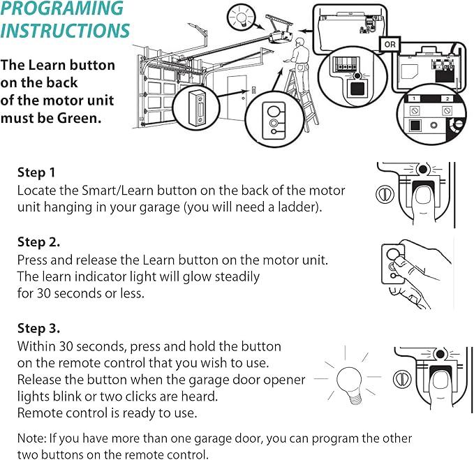 for Craftsman Garage Door Opener Remote Control Transmitter for Green 3 Button Part 139.53970SRT 139.5397 139.53971SRT 139.53973SRT 139.53973 139.53879 K1026 HBW1136 LiftMaster 81LM 82LM 83LM