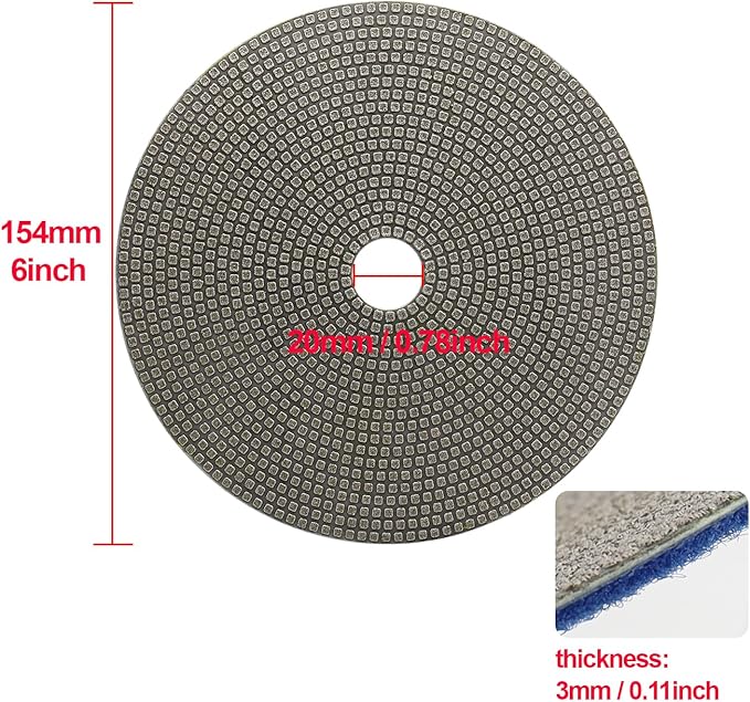 5 Inch 4 Pcs Electroplated Diamond Polishing Pads for Stone Ceramic Metals Granite Marble Grinding for Sander Grinder(Grit 60 120 200 400)
