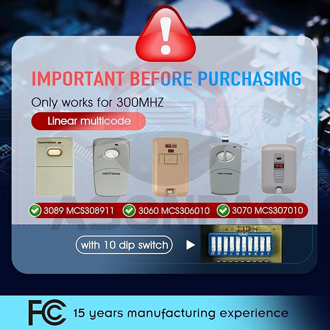 ASONPAO 2X 3089,308911,3060,3070 Multicode Gate Opener Remote Multicode Garage Door Opener 3-Year-Warranty Long-Lasting Alkaline Battery Ultra-Long Range