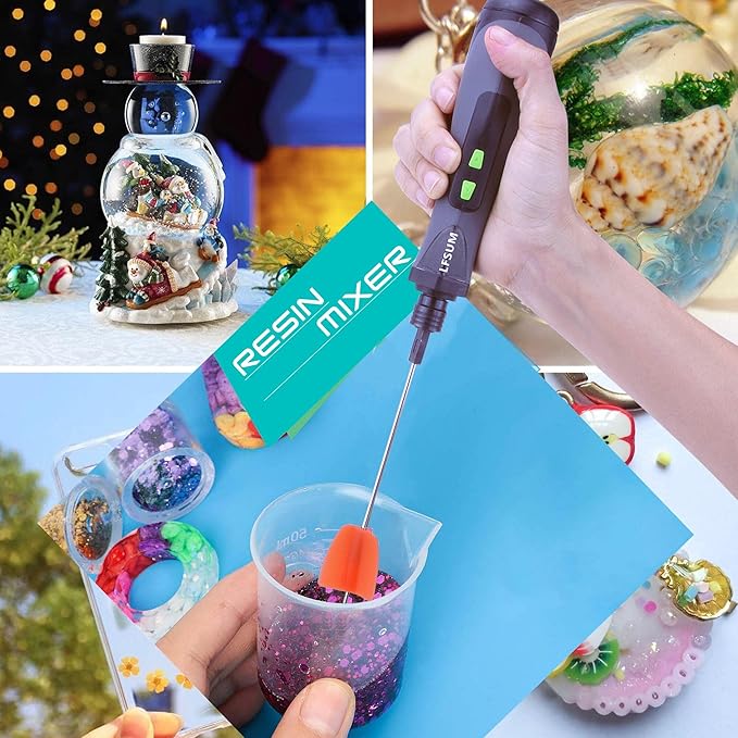 Silicone Resin Mixer Epoxy Mixer Paddles,Reusable Reusable Paint and Resin Mixer Paddle to Mix,Mixer for Drill Paint Mixer/Paint Stirrer for Mixing Resin, Epoxy, Silicone Molds(4-Large)