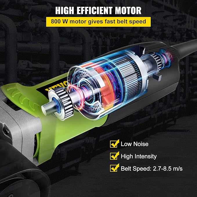 Mophorn Belt Sander 800W 220V Pipe Belt Sander 700-3000 U/Min Tube Belt Sander Polisher Variable Speeds Without Water