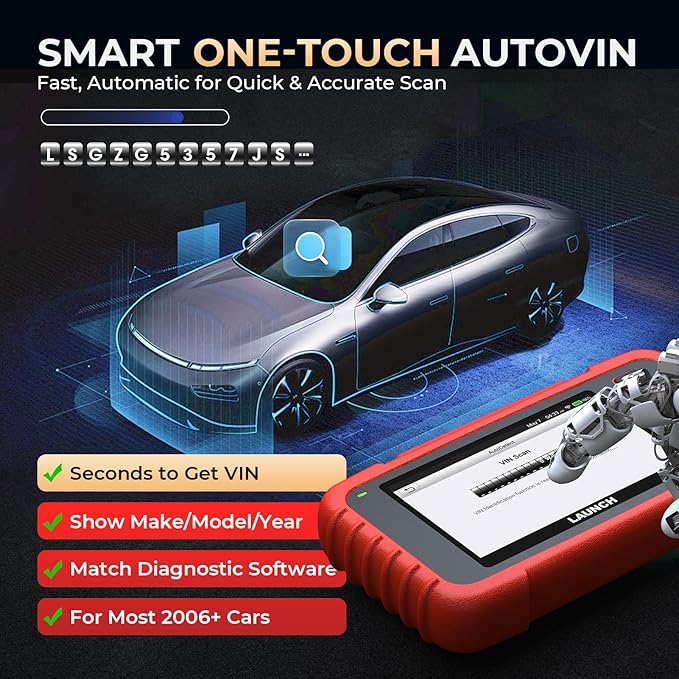Launch OBD2 Scanner 2025 New CRP129X Elite V2.0 (Upgraded of CRP129X,CRP123X Car Scanne), 12 Resets Scan Tool, Android 8.1 AutoVIN, 4 System Diagnostic Scanner,r, Lifetime Update, 5 Years Backup