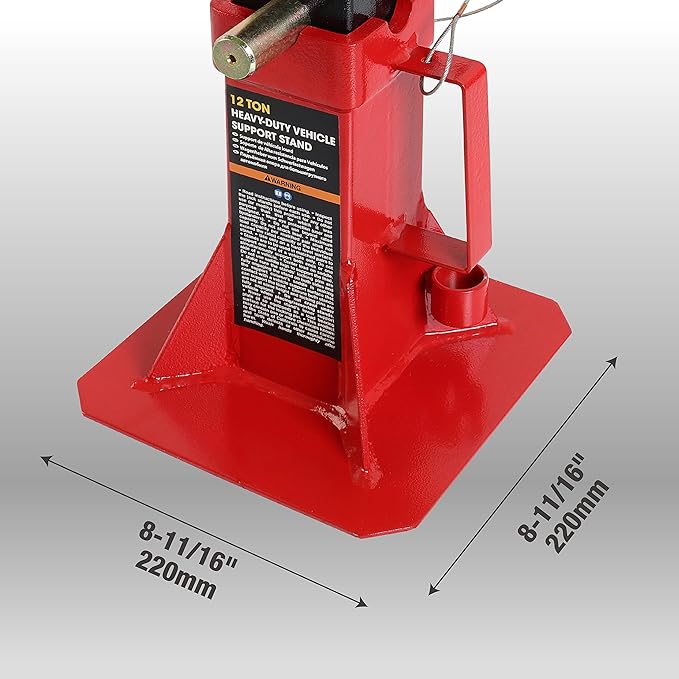 BIG RED ATZ120005R Torin Heavy Duty Pin Type Professional Car Jack Stand with Lock, 12 Ton (26,400 lb) Capacity, Red, 1 Pair