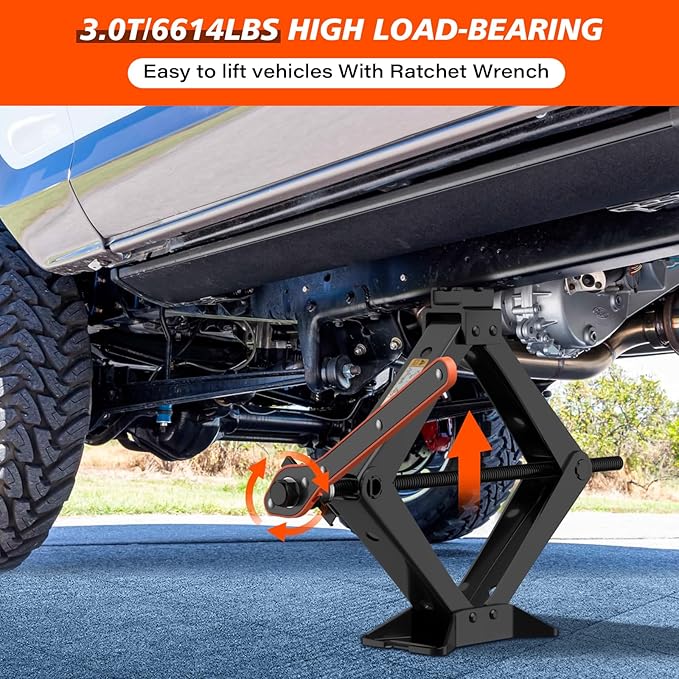 IMAYCC Scissor Jack for Car 3 Ton (6614 lbs),Heavy Duty Car Jack kit with Lug Wrench, Tire Changing Kit, Universal Car Emergency Kit for Car SUV MPV