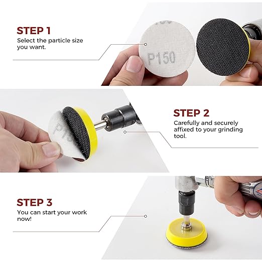 S SATC 2 Inch Sanding Disc Hook and Loop Sandpaper 150 Grit 100PCS Orbital Sander Pads for Sanders Drill Aluminum Oxide Sandpaper Discs for Woodworking Wood Automotive Metal