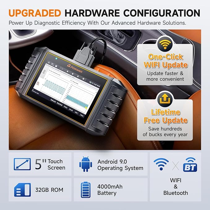 FOXWELL NT710 fit for Toyota Lexus Scion OBD2 Scanner Bi-Directional Control Full System Code Reader Diagnostic Scan Tool, All Service Reset Oil EPB Brake TPMS Crankshaft Relearn Live Data