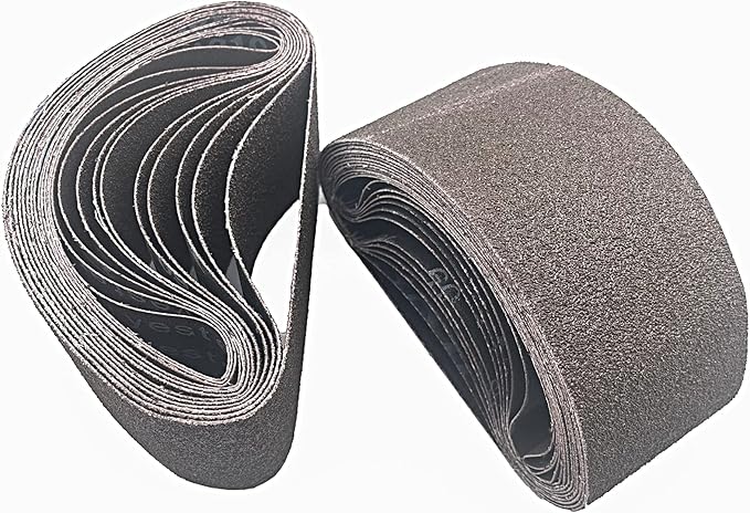 3 x 21 Belt Sanders Sanding Belts (6 Each of 40 60 80 120 Grits) for Woodworking, Aluminum Oxide Belt Sander Sandpaper, 24 Pack