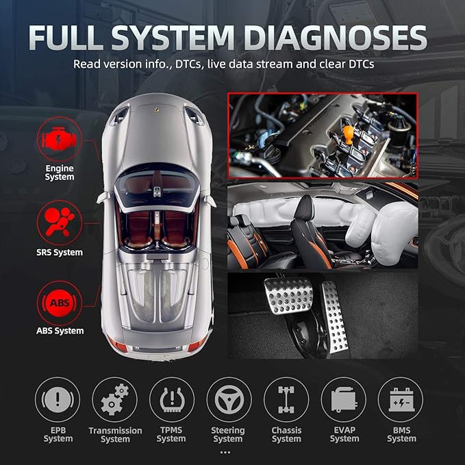 LAUNCH OBD2 Scanner CRP909X, 28+ Reset Services Car Diagnostic Scanner, 2025 New with 2-Year Free Update, OE-Level Full System Scan Tool, ABS Bleeding, Injector Coding, TPMS/Oil Reset, Auto VIN