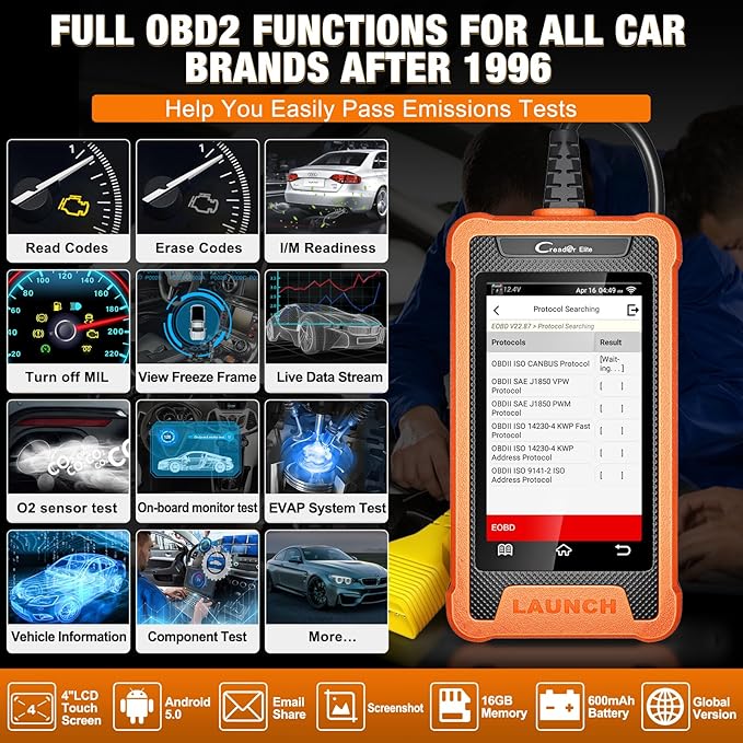 LAUNCH Creader Elite Bi-Directional OBD2 Scanner for Toyota Lexus, 2025 Full System Diagnostic Scan Tool, All Reset Service Code Reader, ECU Coding, Battery Registration,AUTO VIN,Lifetime Fr-ee Update
