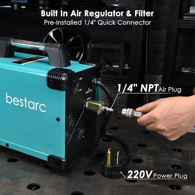 Plasma Cutter, Non Touch Pilot Arc, Air Sensor Technology, Large Digital Display Screen, BTC500DP 7Gen 50Amps 110/220V Dual Voltage, IGBT Plasma Cutter Machine (BTC500DP 7GEN 110/220V)