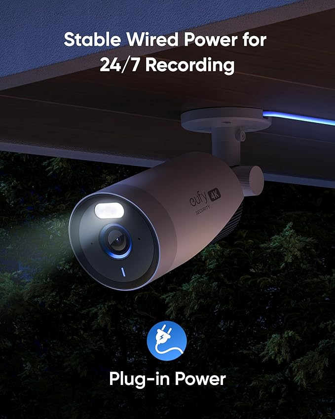 eufy Security eufyCam E330 (Professional) Add-On Camera, Outdoor Security Camera, 4K Resolution, 24/7 Recording, Plug-in, Enhanced Wi-Fi, Face Recognition AI, No Monthly Fee, Requires HomeBase 3