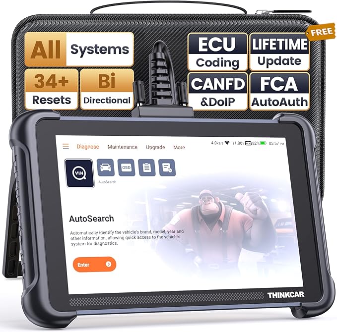 Thinkcar ThinkScan 689 OBD2 Scanner, Bidirectional Scan Tool with Lifetime Free Update, 34+ Reset, 3000+ Active Test, ECU Coding, PMI, All System Diagnostic Scanner for Car, CANFD & DOIP, FCA SGW