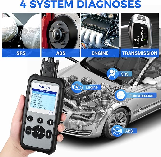 AUTEL MaxiLink ML629 Automobile OBD2 Scanner Code Reader, Vehicle Diagnostic Scan Tool, Full OBDII Car Code Reader Tool, Upgraded of AL519/AL619/ ML619 Model
