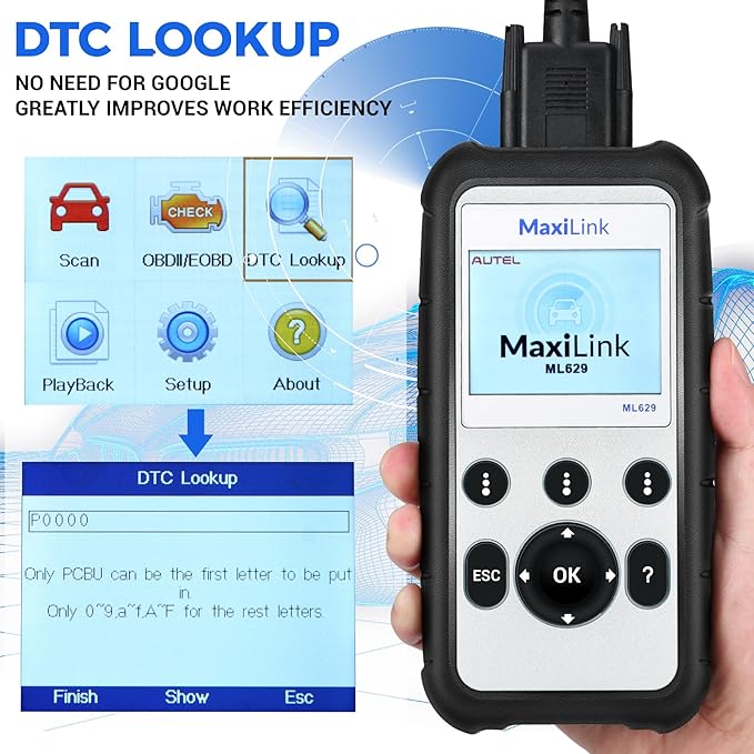 AUTEL MaxiLink ML629 Automobile OBD2 Scanner Code Reader, Vehicle Diagnostic Scan Tool, Full OBDII Car Code Reader Tool, Upgraded of AL519/AL619/ ML619 Model