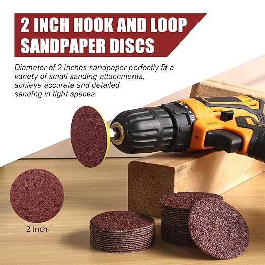 ZEHIQ 120pcs 2 Inch Sandpaper 2000 Grit, Hook and Loop Sanding Disc, Alumina Orbital Sander Pads No Hole Sander Attachment Disc for Sanders Drill Grinder and Rotary Tools