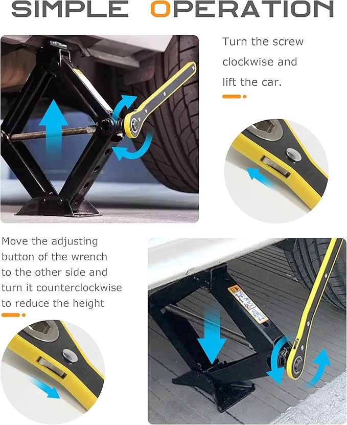 Car Jack,Car Jack and Stand Kit,2 Ton Scissor Jack,Car Accessories Car Emergency Kit with Lug Wrench,Jack for Car,Car Jack Lift,Scissor Jack for Car,Portable Tire Changing Kit for Car SUV