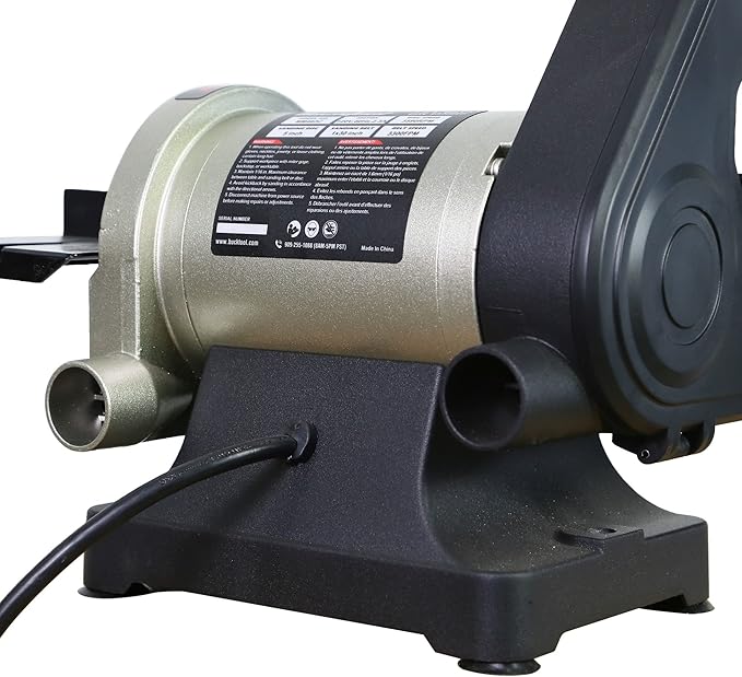 Bucktool 1x30 Inch Bench Belt Sander with 5 Inch Disc with Wrench Storage and Easy Belt Cover Off, 1/3HP Direct Drive Benchtop Belt Disc Sander