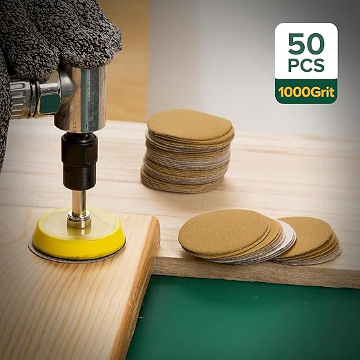 S SATC 2 Inch Hook and Loop Sanding Discs 50PCS Sanding Discs 1000 Grit Aluminum Oxide Orbital Sander Pads Grinder Rotary Tools Attachment,Woodworking Wood,Automotive Paint,No-Hole