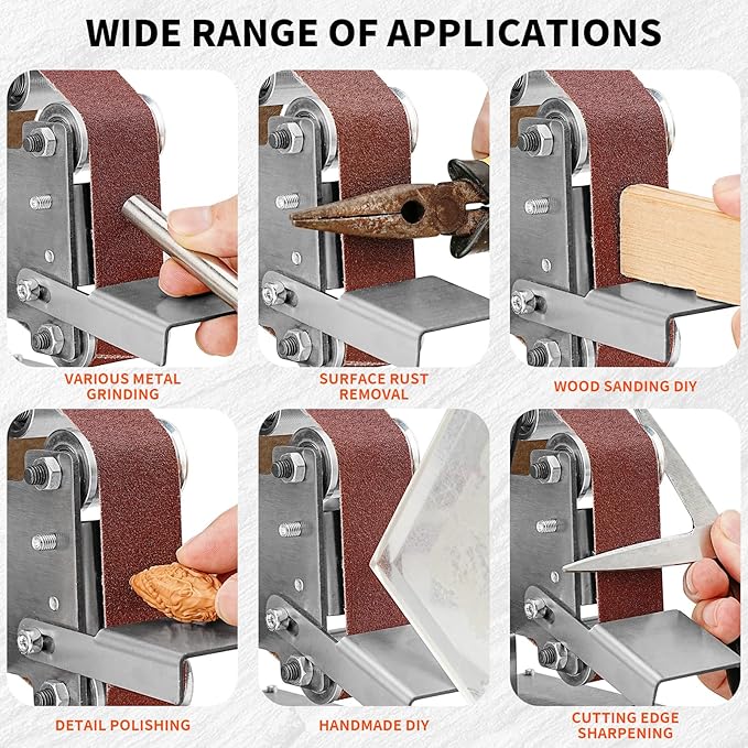 SI FANG 10Pcs Mini Electric Belt Sander Sanding Belts 13 x 1.2inch /330x30mm, Premium Knife Sharpening Aluminum Oxide Abrasive Sanding Belt for Woodworking, Metal Polishing (800 Grit)