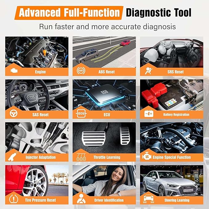 Launch Creader Elite Code Reader, Bi-Directional Scan Tool for Audi, Full System Diagnostic Scanner, 31+ Services, Online Coding, AutoVIN, WiFi Update