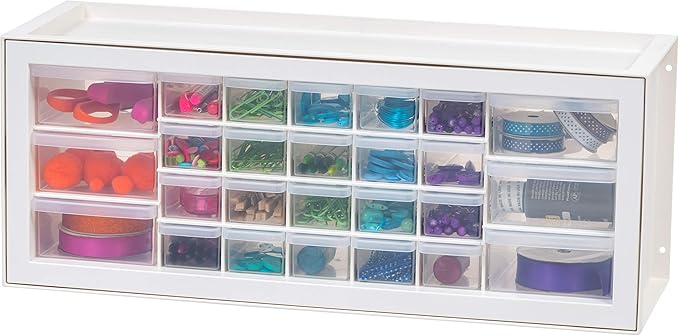 IRIS USA Tool Box Organizer, Sewing Cabinet, Teacher Toolbox, Craft Cabinet Storage, 26 Drawer Parts Cabinet, Tool Organizer, Art Storage Cabinets, Screw, Small Parts, Scrapbook Art Hobby - White