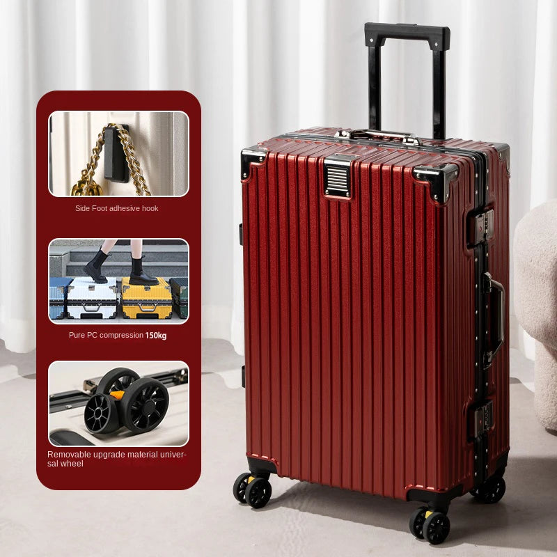 [no.4] Aluminum Frame Luggage – 20", 24", 28" Sturdy PC Suitcase with Wheels