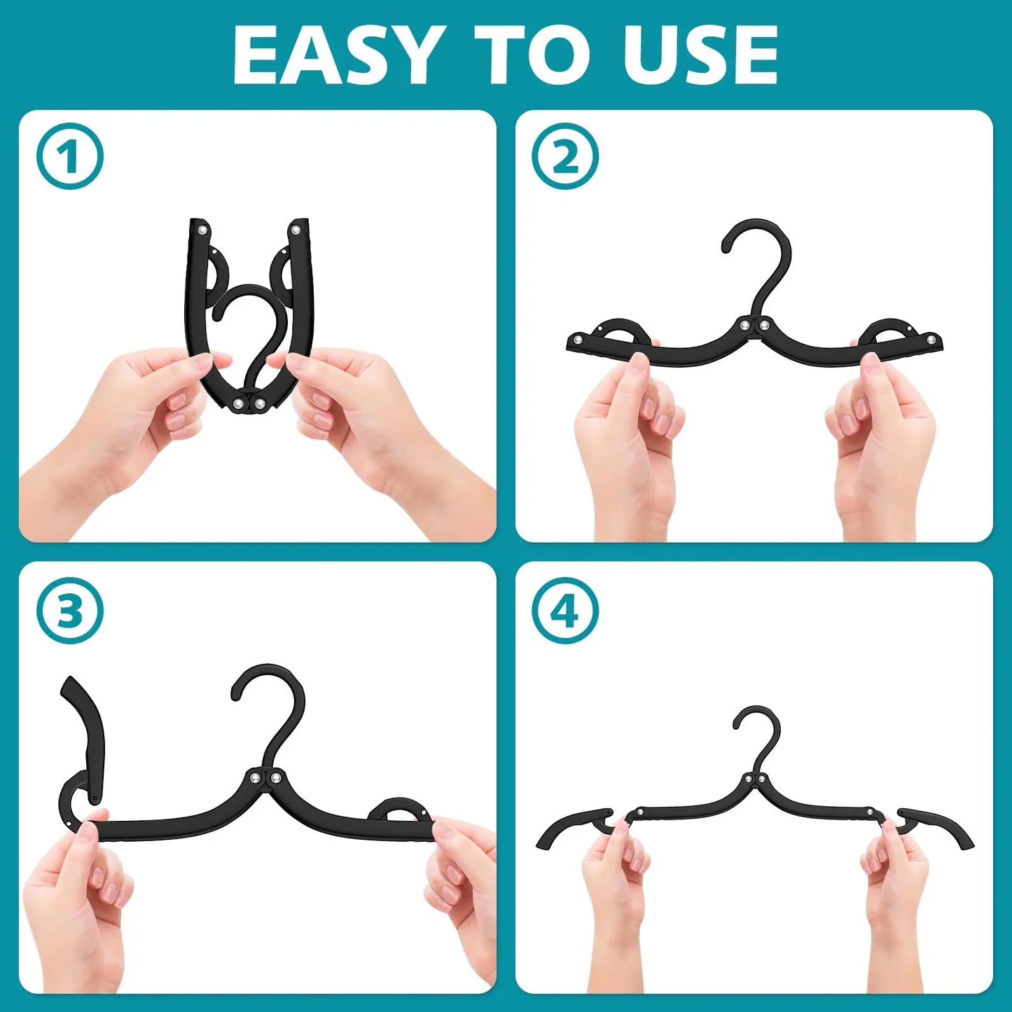[no.6] Foldable Travel Clothes Hangers – 6-Pack (Green + Yellow) | Portable & Space-Saving for Trips and Home Use