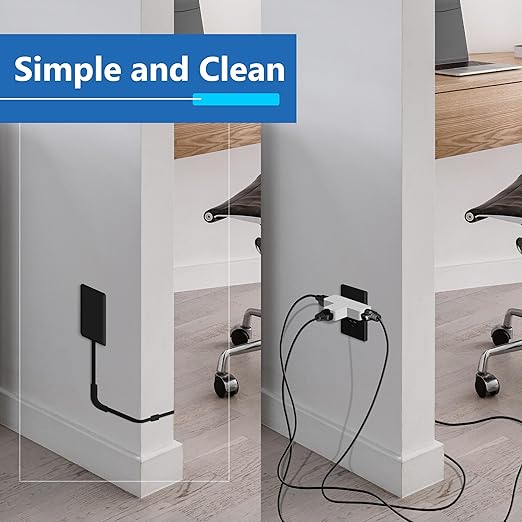 LIDER Outlet Extender with 3 Receptacles, 21W USB Type-A, and 2 USB Type-C, Ultra-Thin Wall Plate Plug with Cord Extender, 3-Outlet Power Strip, Flat-Face, Slim Design, Modern, 3ft Cord, Black