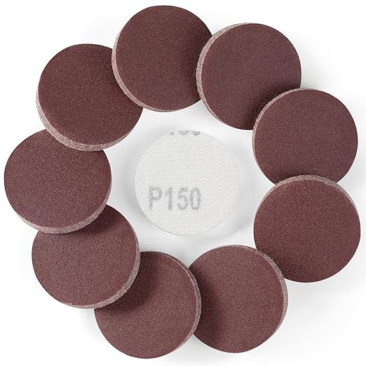S SATC 2 Inch Sanding Disc Hook and Loop Sandpaper 150 Grit 100PCS Orbital Sander Pads for Sanders Drill Aluminum Oxide Sandpaper Discs for Woodworking Wood Automotive Metal
