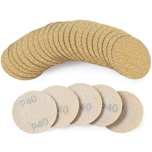 S SATC 2 Inch Hook and Loop Sanding Discs 50PCS Sanding Discs 40 Grit Aluminum Oxide Orbital Sander Pads Sandpaper for Sanders Drill,Woodworking Wood,Automotive Paint