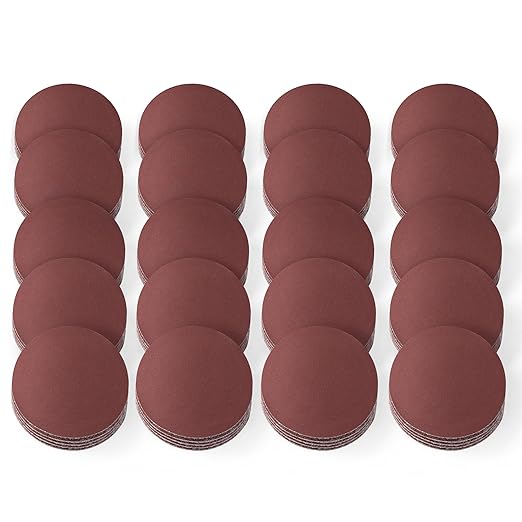 S SATC 2 Inch Hook and Loop Sanding Discs No-Hole Sandpaper 800 Grit Orbital Sander Pads for Sanders Drill 100PCS Aluminum Oxide Sandpaper Discs for Woodworking Wood Automotive Metal