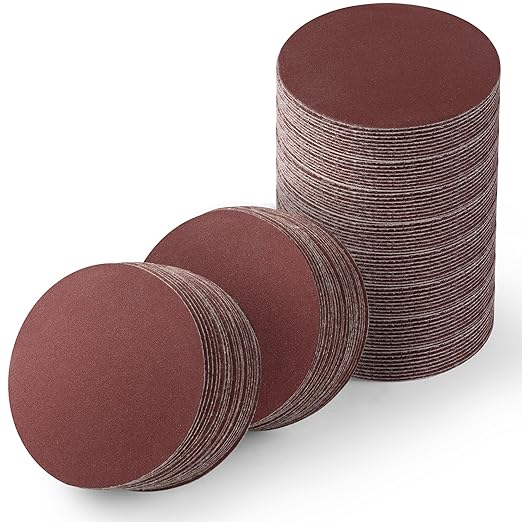 S SATC 100PCS 2 Inch Hook and Loop Sanding Discs No-Hole Sandpaper 600 Grit Orbital Sander Pads for Sanders Drill Aluminum Oxide Sandpaper Discs for Woodworking Wood Automotive Metal